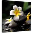 thumbnail image 1 of ZHONGYUTONG Zen Wall Art Plumeria with Spa Stone Picture Prints Meditation Canvas Paintings Yoga Bathroom Artwork Spiritual Wall Decor Framed (12.00" x 12.00"), 1 of 6