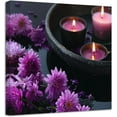 thumbnail image 1 of ZHONGYUTONG Zen Wall Art Purple Lotus with Candle Picture Prints Meditation Canvas Paintings Spa Bathroom Artwork Yoga Spiritual Wall Decor Framed (16.00" x 16.00"), 1 of 6