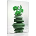 thumbnail image 1 of ZHONGYUTONG Zen Wall Art Stones Picture Orchid Canvas Painting Purple Zen Water Prints Spa Bathroom Decor Meditation Yoga Room Office Home Framed (12.00" x 18.00"), 1 of 4