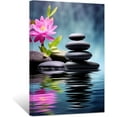 thumbnail image 1 of ZHONGYUTONG Zen Wall Art Stones Pink Lotus on Water Canvas Prints Spiritual Picture Bathroom Relaxing Artwork for Office Yoga Spa Meditation Room Framed (28.00" x 42.00"), 1 of 6