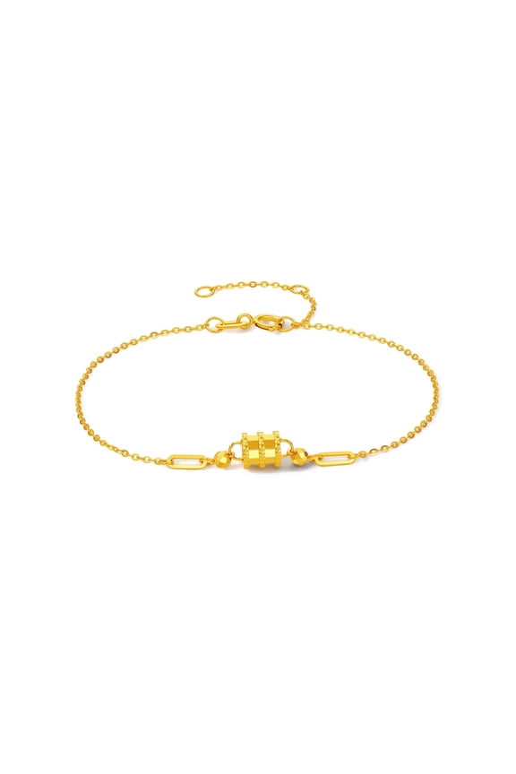 18K Gold Chain Bracelet Small Waist Circle Timeless Daily Jewelry for Women Girl C0721174