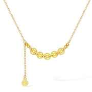 ZHOU LIU FU 18K Gold Chain Necklace Fu Copper Coin Tasse Anniversary Gift for Women 40+5cm C0621048