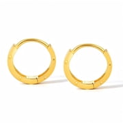 ZHOU LIU FU 18K Yellow Gold 10mm Hoop Earrings Small Hypoallergenic Earrings Dainty Jewelry Gift for Women