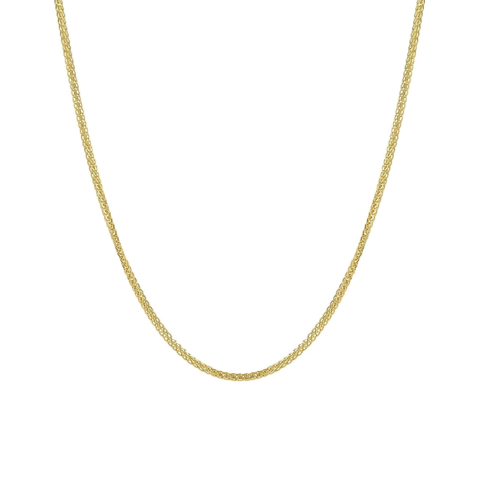 ZHOU LIU FU 18K Gold Diamond-Cut Singapore Chain Necklace - Adjustable Minimalist 3mm Dainty Chain for Women 18.1" C0510269