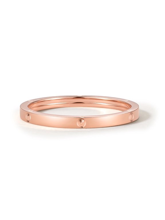 18K Rose Gold Ring Unique Design Stackable Ring for Women Birthday Anniversary US5.5 C019216