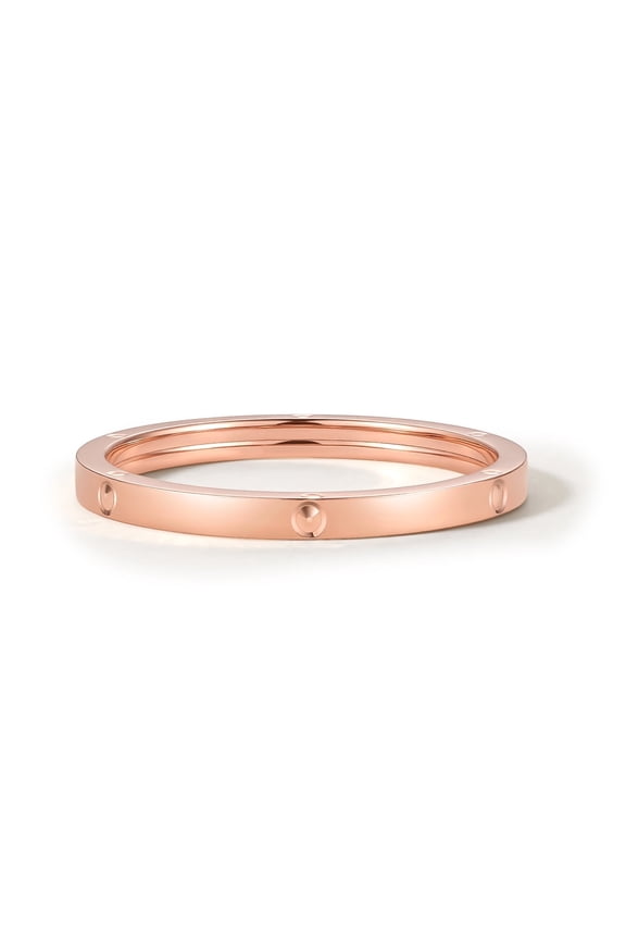 18K Rose Gold Ring for Women, Unique Design Stackable, Size US5