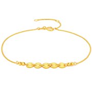 ZHOU LIU FU 18K Yellow Gold Fortune Coins Smile Bracelet - Adjustable Dainty Chinese Bracelet Fine Jewelry Birthday Anniversary for Women Mom Her
