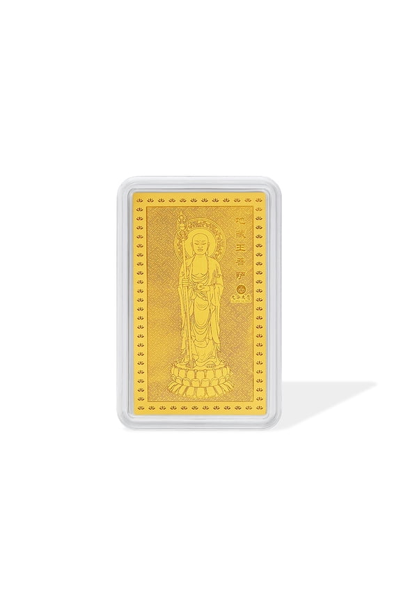 24K Gold Buddha Lucky Gifts Fine Jewelry Ingot Pendant Feng Shui Charm Chinese Buddhist Pure Gold Gift for Women Men A1814863