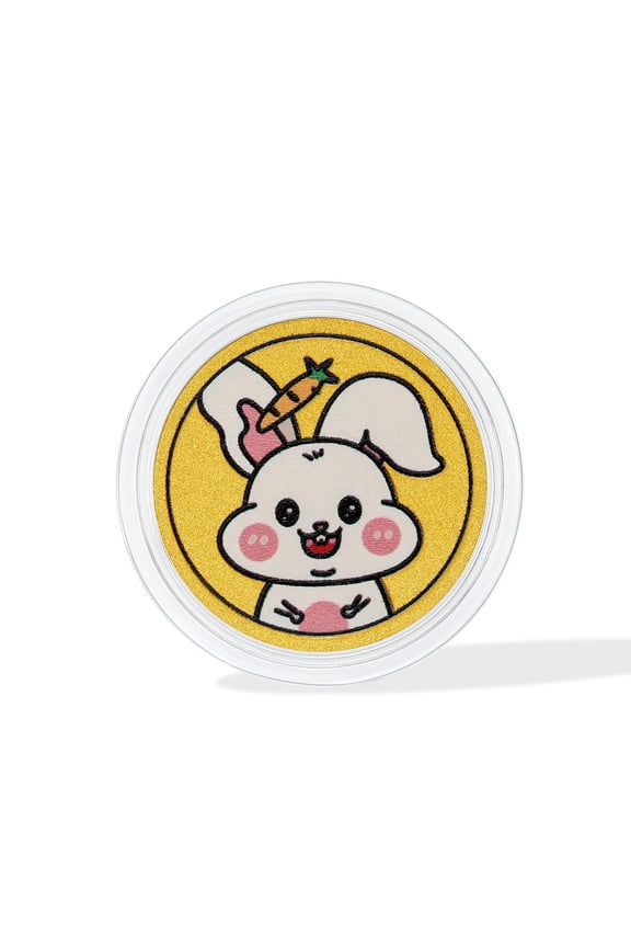 24K Solid Gold Jewelry Gifts, Rabbit Dog Zodiac, Round Gold Ingot Pendant Anniversary Wishes Gift for Women Men Lover