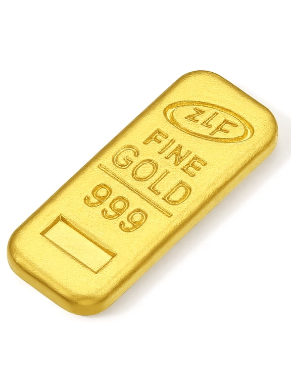 999 24K Solid Gold Ingot Charm Pendant Fine Gold Jewelry for Women Men Investment Gift 1 Gram