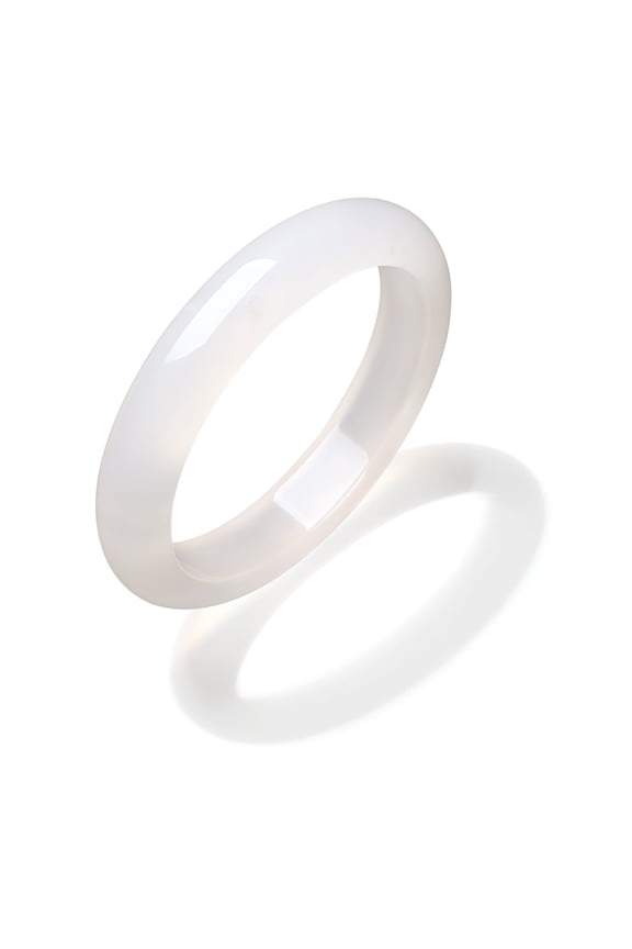 Chalcedony Jade Bangle Bracelets for Women - Handmade Chalcedony Healing Gemstone Bracelet Bangles for Protection Good Luck
