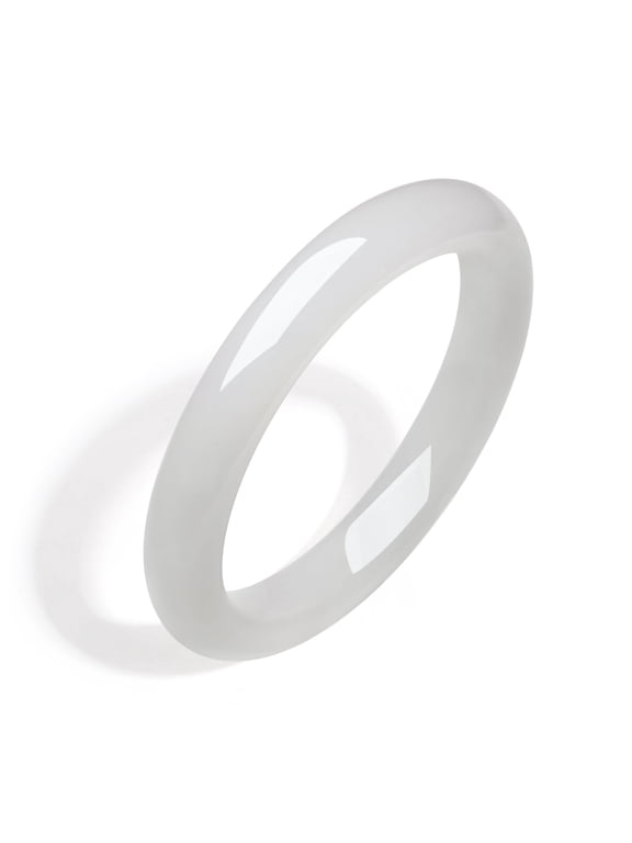 Chunky 12mm Natural Nephrite Jade Bangle Bracelet Fine-Grained Jewelry for Women Feng Shui Protection Good Luck Gift | 60mm