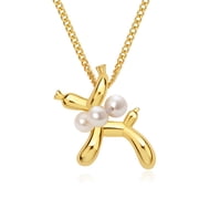 ZHOU LIU FU S925 Pendant Necklace Cute Dog Design for Women 15.7-17.7 X0622942
