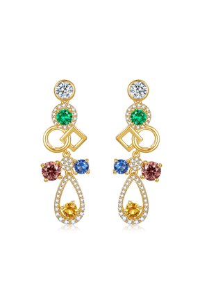 925 Sterling Silver Geometric Dangle Statement Earrings with CZ, Retro Jewelry for Women