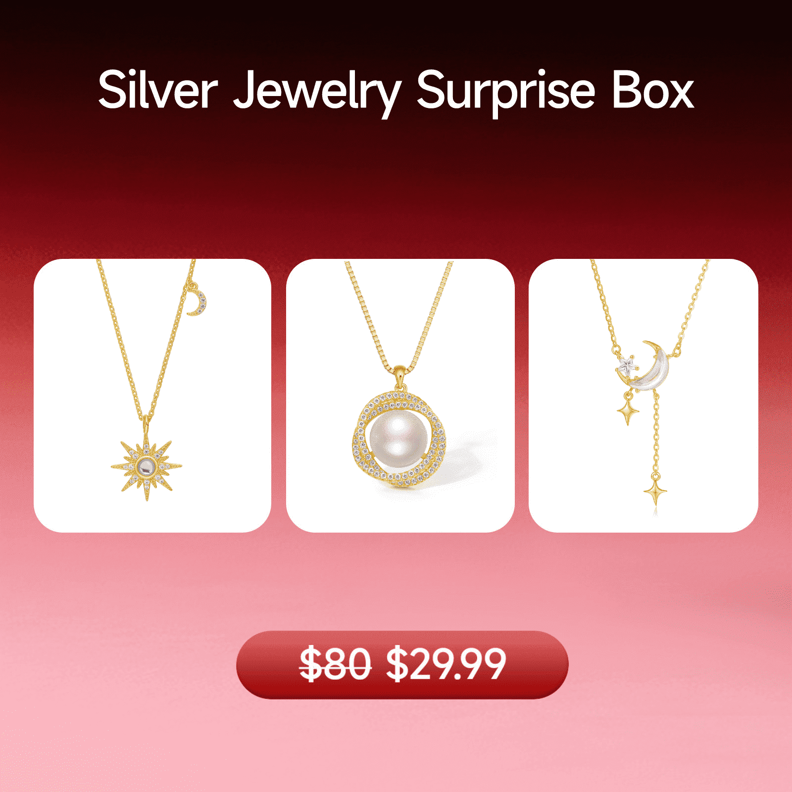 ZHOU LIU FU Mystery Jewelry for Women S925 Sterling Silver Pendant Necklace Blind Box, Dainty Jewelry Birthday Valentine’s Day Gift for Women Girlfriends