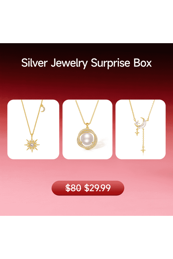 Mystery Jewelry for Women S925 Sterling Silver Pendant Necklace Blind Box, Dainty Jewelry Birthday Valentines Day Gift for Women Girlfriends