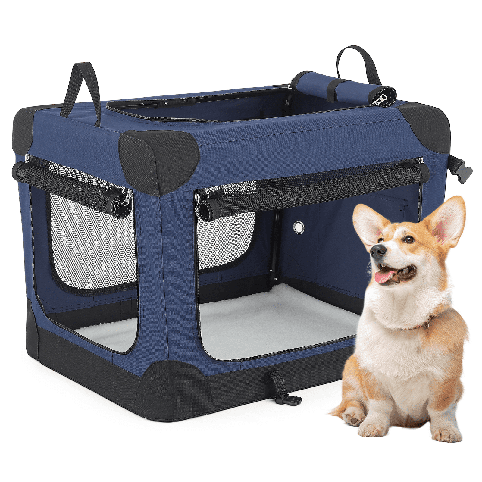 Zhoub 26 5 Inch Collapsible Dog Crate With Curtains Travel Photo Inspiration