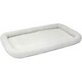 thumbnail image 1 of ZHOUB Bolster Dog Bed 48L-Inch White Fleece Dog Bed w/ Comfortable Bolster | Ideal for Extra Large Dog Breeds & Fits a 48-Inch Dog Crate | Easy Maintenance Machine Wash & Dry-48''-White Fleece, 1 of 7