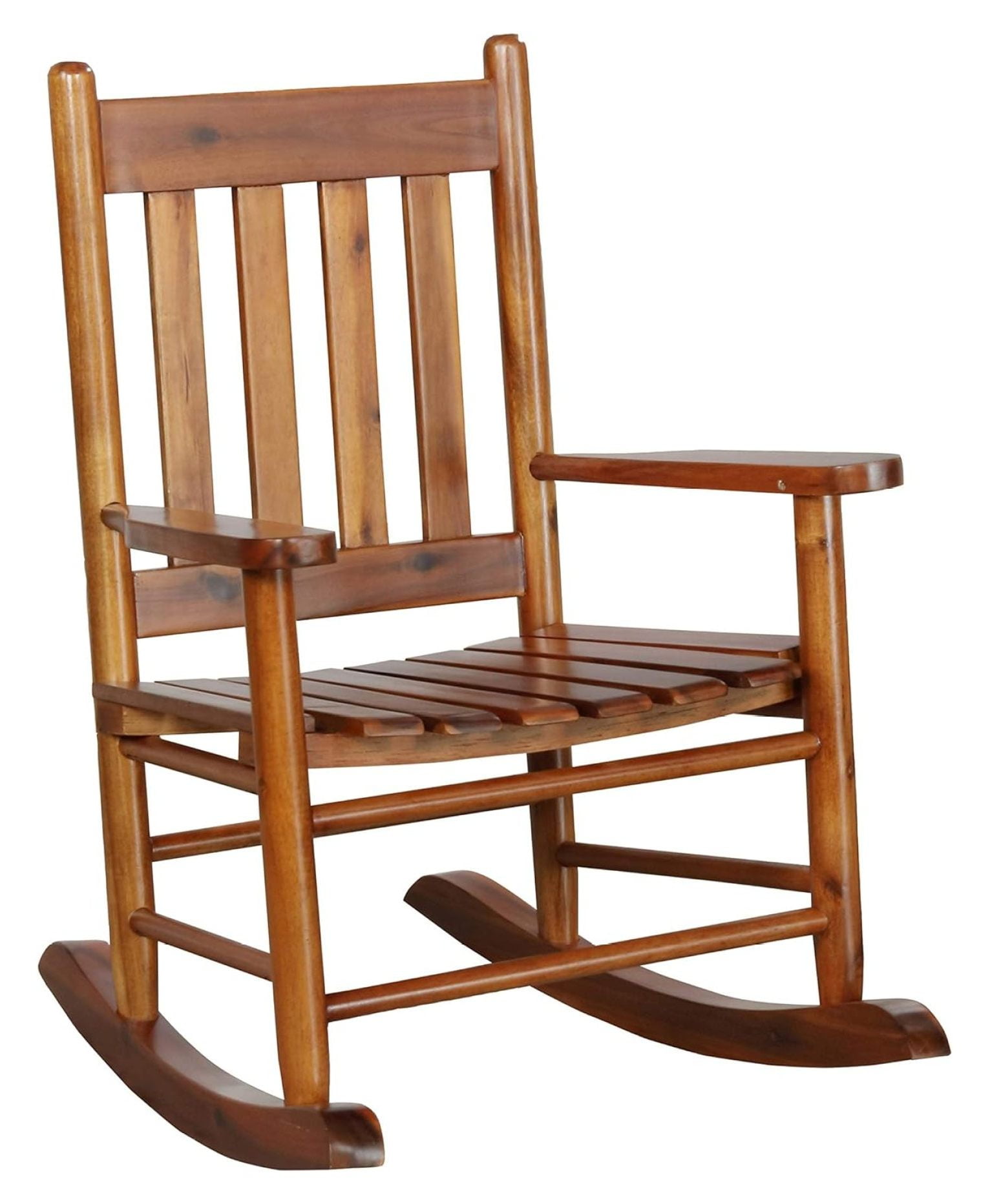 Golden Brown Solid Acacia Wood Youth Rocking Chair