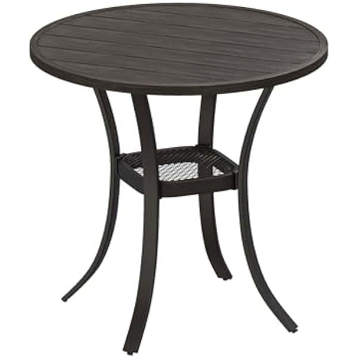 ZHOUB Patio Dining Table, Round Patio Table Metal Outdoor Bistro Table