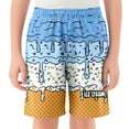 thumbnail image 1 of ZHOUCHANKIDS Boys Athletic Shorts Basketball Shorts Melting Ice Cream Hiking Gym Shorts with Pocket for Outdoor Activity Blue 7-8 Years, 1 of 3