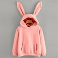 thumbnail image 1 of ZHOUCHANKIDS Bunny Ears Hoodie for Women Oversized Cute Kawaii Comfort Sweatshirt Fashion Long Sleeve Drop Shoulder Hooded Sweatshirt Red, 1 of 5