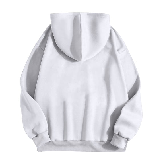 ZHOUCHANKIDS Casual Engagement Party Ladies' Hooded Sweatshirt Women's Casual Solid Color Pocket Zipper Hoodie for Everyday Wear Versatile and Comfortable Sweatshirt White L