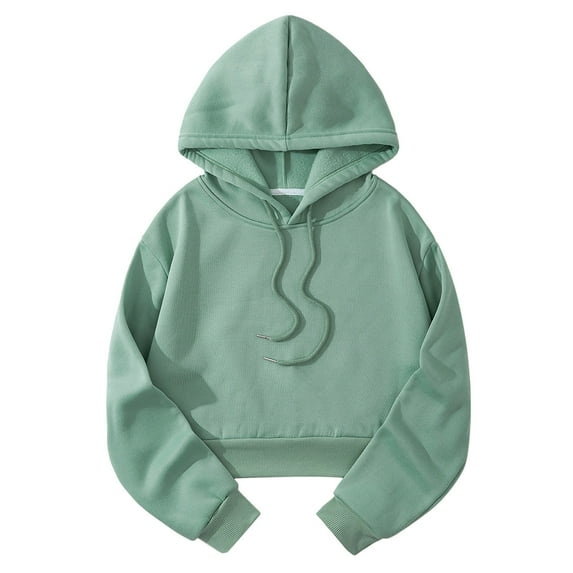 ZHOUCHANKIDS Casual Lunch Out Women's Hoodie Women's Hoodies & Sweatshirts Casual Solid Hooded Loose Sweatshirt Strap Split Long Sleeve Green L