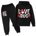 thumbnail image 1 of ZHOUCHANKIDS Children's Valentine Heart Print Hoodie Set Sweatpants for Girls Baggy School Uniform Pullover Hoodied Sweatshirt Pants Set Tracksuit Fall Winter Outfit, 1 of 3