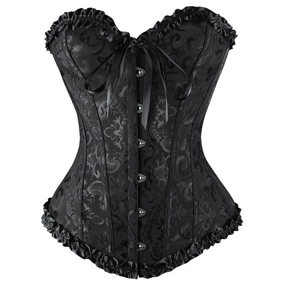 ZHOUCHANKIDS Corset Tops for Women Lace up Boned Bustier Floral Overbust Corset for Halloween Renaissance Corset L4 XXXXL