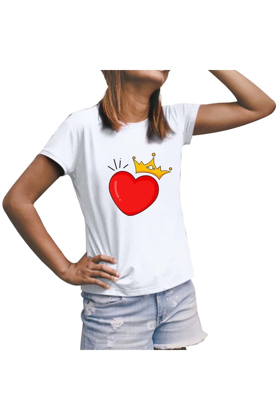 Cozy Couple Matching T-Shirt Set Adorable Valentine's Day For Her And Him Comfortable Soft Partner Outfit White L