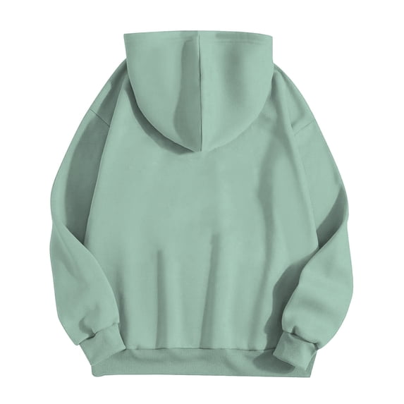 ZHOUCHANKIDS Daily Errands Comfort Stretch Women's Hoodie Women's Casual Solid Color Pocket Zipper Hoodie for Everyday Wear Versatile and Comfortable Sweatshirt Mint Green S