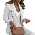 thumbnail image 1 of ZHOUCHANKIDS Fall Women's Blazers Casual Double Work Business Professional Suit Jackets with Pockets White XXL, 1 of 7