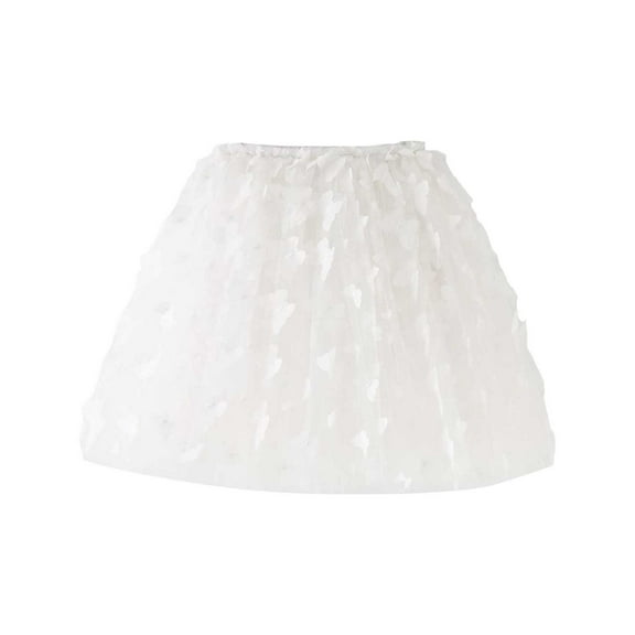 ZHOUCHANKIDS Girl Tutu Skirt Toddler Flower Tulle Skirts Little Girls Short Skirt Kid Holiday Birthday Outfits White 3-4 Years