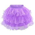 thumbnail image 1 of ZHOUCHANKIDS Girls Carnival Dance Performance Tutu Skirt Layered Flared Ballet Recital Party Twirling Outfit With Satin Waistband For Kids Children Dress Up Play Purple 12-13 Years, 1 of 2