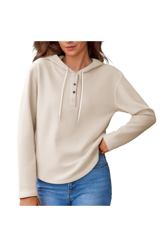 Hiking Base Layer Women's Hoodie Women's Cropped Hoodie Long Sleeve Pullover Casual Streetwear Fashion Soft Comfortable Lightweight Sweatshirt Beige L