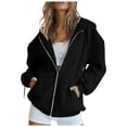 thumbnail image 1 of ZHOUCHANKIDS Hoodie Cardigan Sweaters for Women with Pockets Fulll Zipper Casual Soft Comfortable Pullover Sweatshirt Jacket Coat for Daily Wear Fall Winter Black, 1 of 4