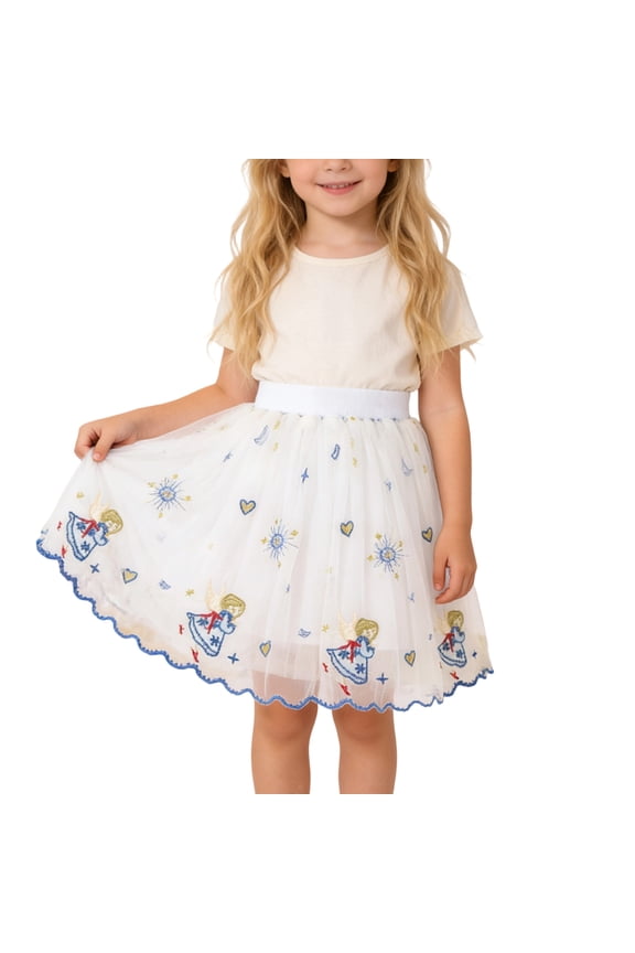 Little Girl's Tutu Skirt Baby Toddler Kids Summer Party Casual Dresses Girls Ballet Dance Party Embroidered Tutu Skirt for Toddlers and Kids White 12-18 Months