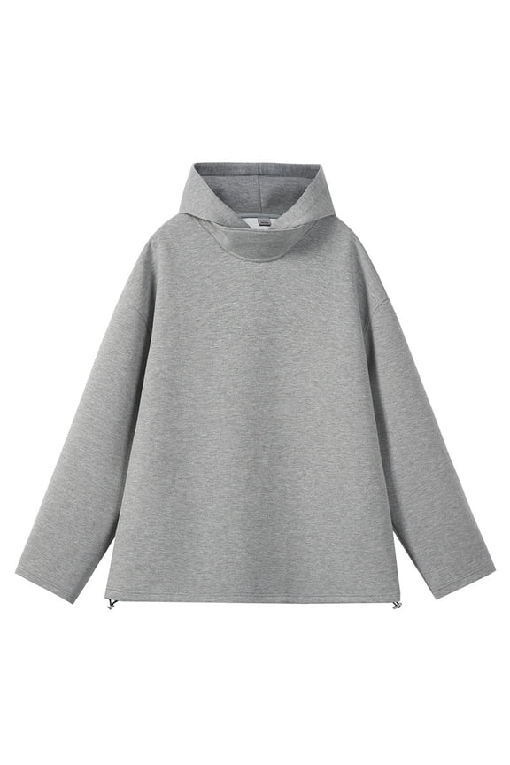 Long Sleeve Hoodies Sweatshirt for Men Pullover Lightweight Casual Soft Comfortable Loose Fit Sweatshirt for Daily Wear Breathable Streetwear Grey