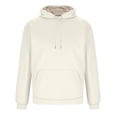 thumbnail image 1 of ZHOUCHANKIDS Male Autumn and Winter Hooded Warm and Com fortable Thick Wool and Velvet Bottoming Sweatshirt Long Sleeved Round Neck Top Sweatshirt Beige Medium, 1 of 8