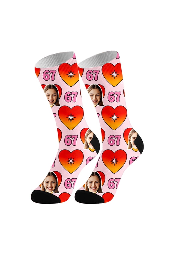 Matching Couple's Valentine's Socks for Men - Soft & Stretchable, Comfort & Machine Washable, Ideal for Valentine’s Day, Honeymoon or Anniversary Pink One Size
