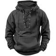 thumbnail image 1 of ZHOUCHANKIDS Men's Autumn and Winter Hooded Youth Hoodie Men's Tooling Solid Color Casual Hoodie Coat Grey 3X-Large, 1 of 2