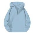 thumbnail image 1 of ZHOUCHANKIDS Men's Autumn and Winter Solid Colors Sweatshirt Long Sleeve Long Sleeve Hoodie Sweatshirt Tops Light Blue XXL, 1 of 6