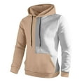 thumbnail image 1 of ZHOUCHANKIDS Men's Casual Pullover Hoodie with Drawstring and Kangaroo Pocket Fashion 3D Part Print Hooded Pullover Sweatshirts Long Sleeve Sweater Tops for Outdoor Winter Khaki, 1 of 3