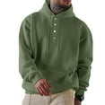 thumbnail image 1 of ZHOUCHANKIDS Men's Casual Pullover Hoodie Sweatshirt with Drawstring and Kangaroo Pocket Autumn and Winter Long Sleeve Hooded Button Down Round Neck Solid Color Top Green, 1 of 4