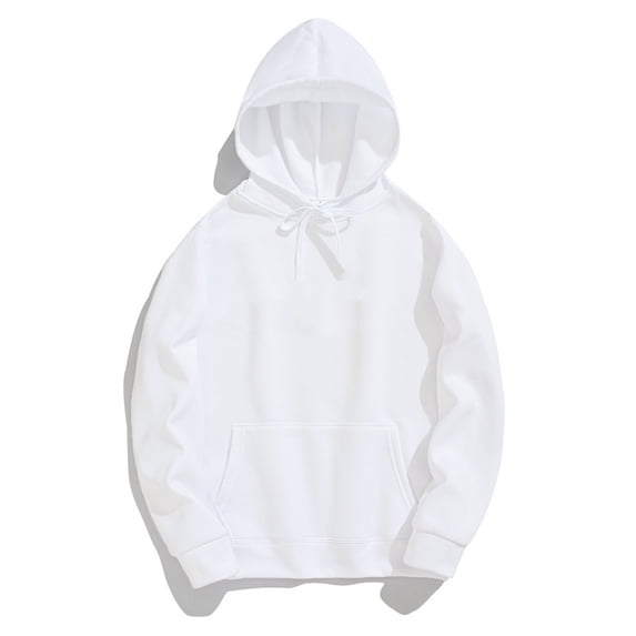 ZHOUCHANKIDS Men's Hooded Sweater with Front Pocket for Autumn and Winter Comfort Soft and Durable Blend Fabric Ideal for Casual Outdoor Activities White L