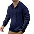 thumbnail image 1 of ZHOUCHANKIDS Men's Lightweight Solid Color Hoodie Fashionable Comfort Top for Spring and Summer Casual Wear Navy XXL, 1 of 9