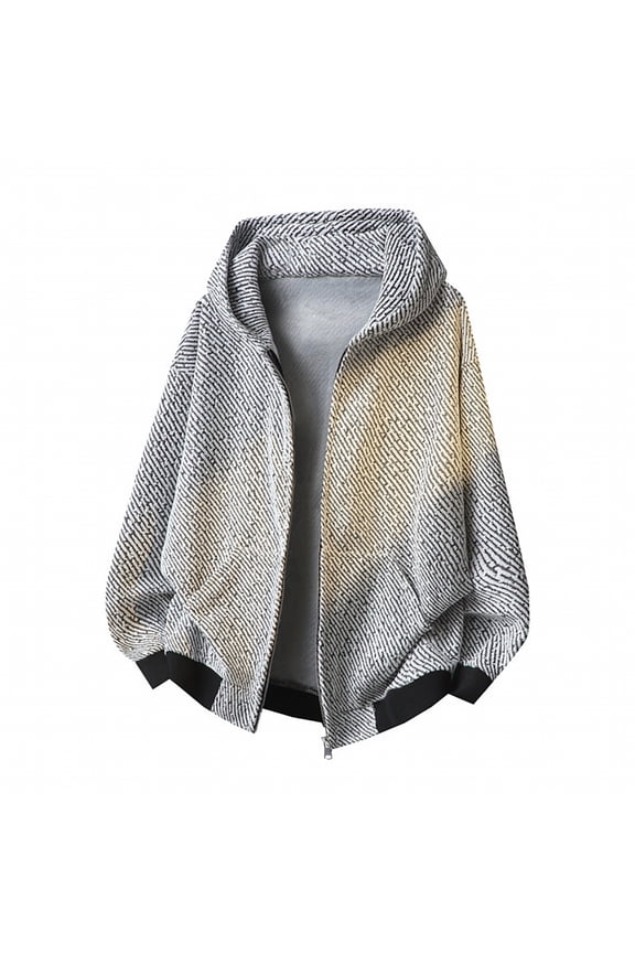 Men's Lightweight Zip Up Hooded Sweatshirt Casual Sporty Jacket for Everyday Wear Comfortable Pullover with Front Pockets White