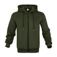 thumbnail image 1 of ZHOUCHANKIDS Men's Loose Fit Zippered Hooded Cardigan Sweater for Autumn Winter Seasons Comfortable Casual Wear Dark Green XL, 1 of 3