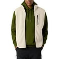 thumbnail image 1 of ZHOUCHANKIDS Men's Outdoor Lined Stand Collar Zip Up Vest Lightweight Windproof Sleeveless Jacket for Hiking Camping and Everyday Casual Wear Comfortable Warm Layer White M, 1 of 6